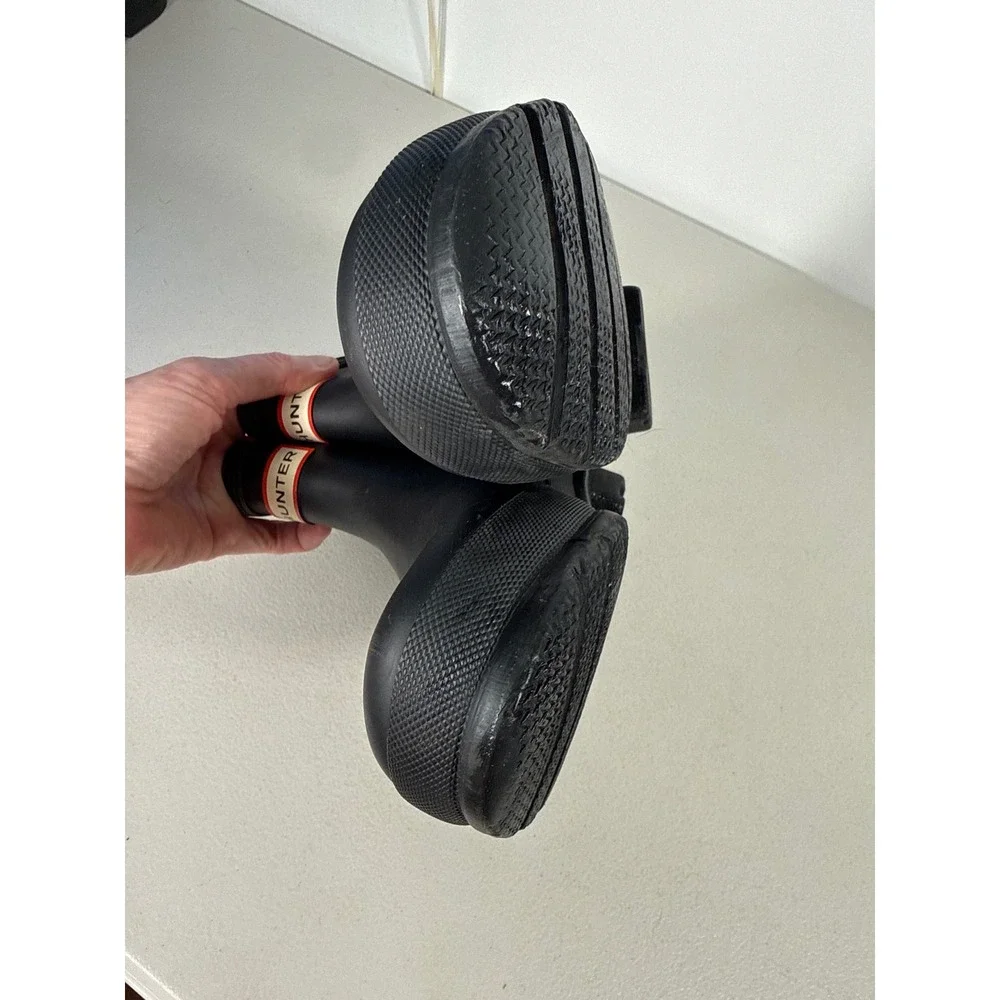 Hunter Original Chelsea Rain Boots Black Matte Waterproof Rubber Ankle Booties 8